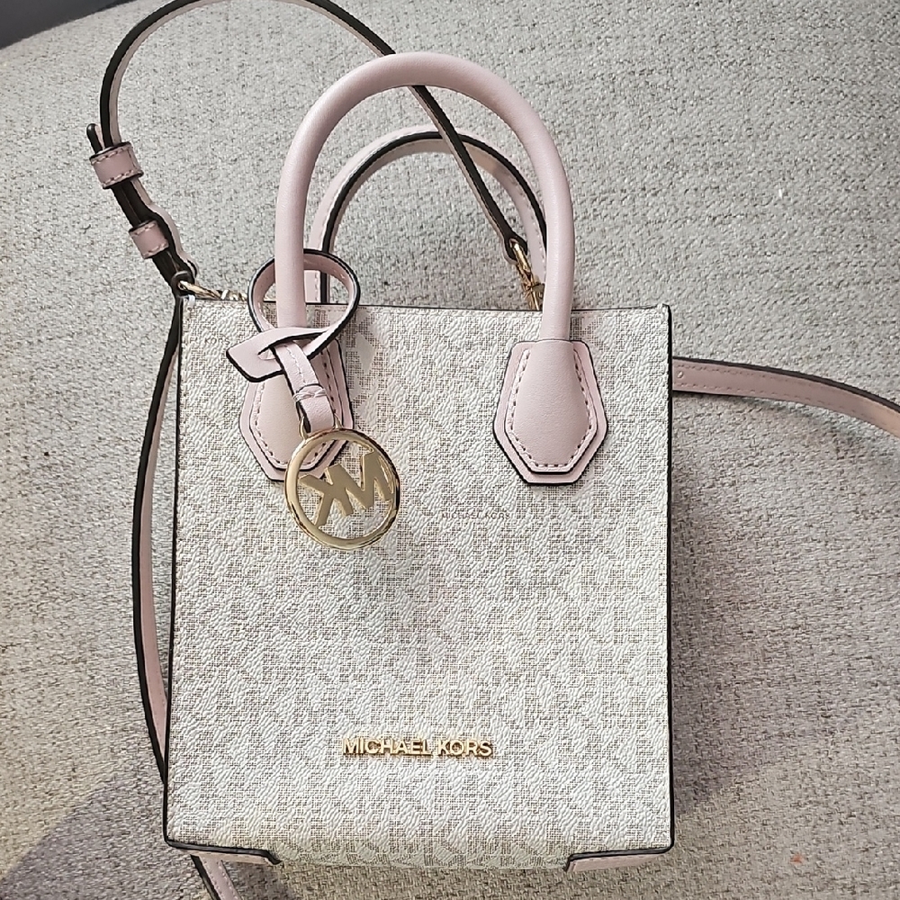 Michael Kors Mini Bag in Pink and Cream with Structured Shape